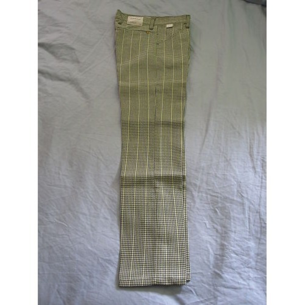 Mens 70s Original Vintage Farah Premium Gun Check Model 38 Slak-Back 27x30 Pants